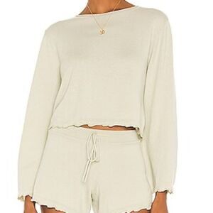 Lovers and Friends Mica Long sleeve lettuce hem top size medium